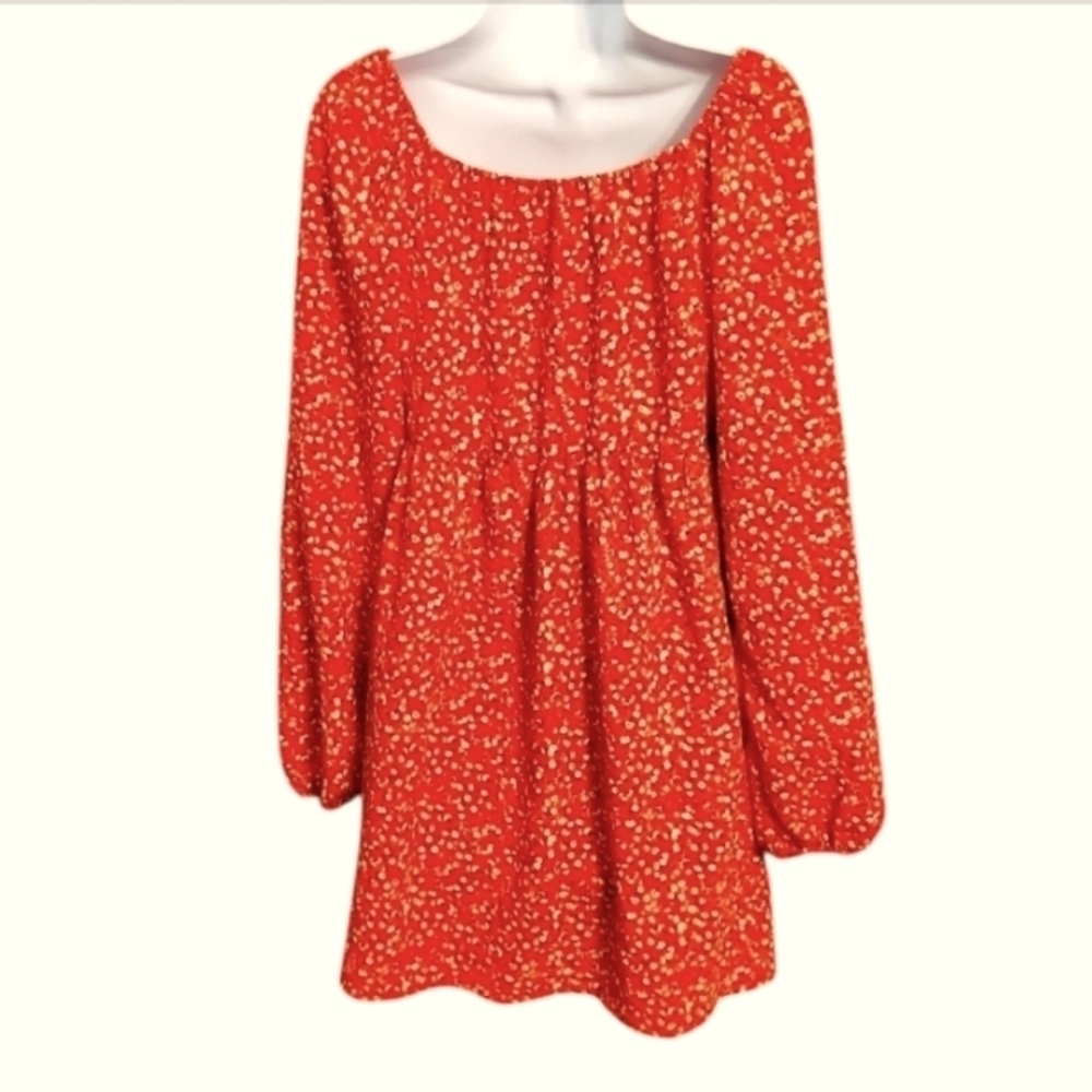 Wild Fable Spring Red Floral Mini Dress - Picture 4 of 8